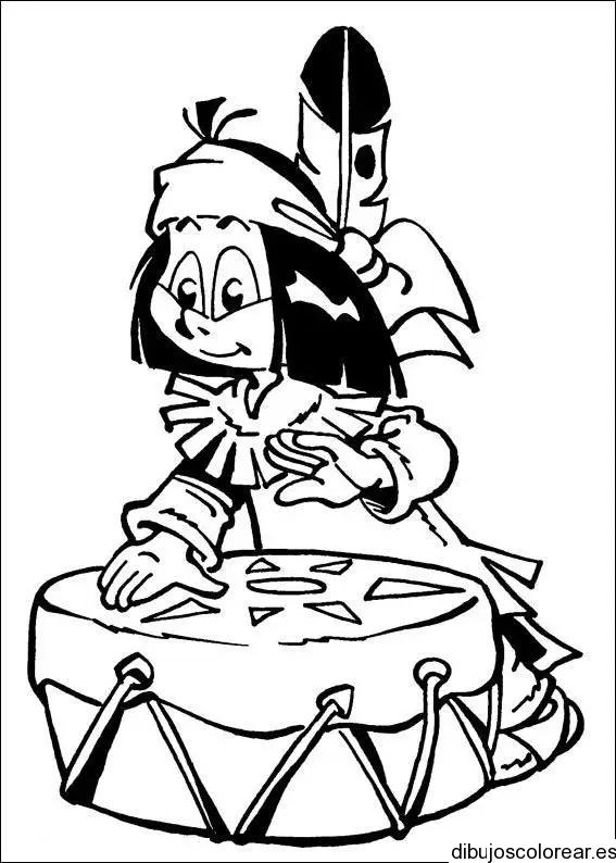 Dibujo de un niño tocando el tambor