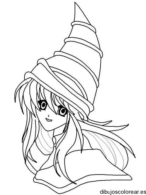 Dibujo de una bruja anime