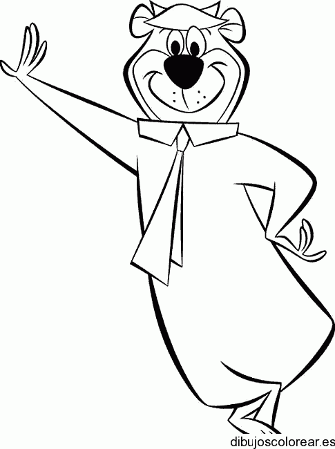 Dibujo del Oso Yoggi sonriente