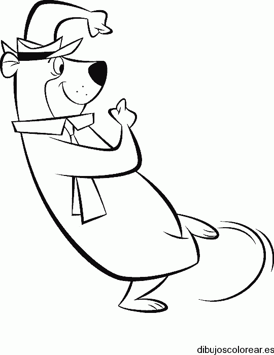 Dibujo del oso Yoggi bailando