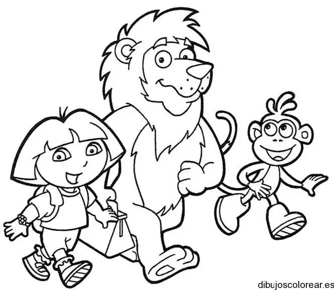 Dibujo de Dora la exploradora y sus amigos