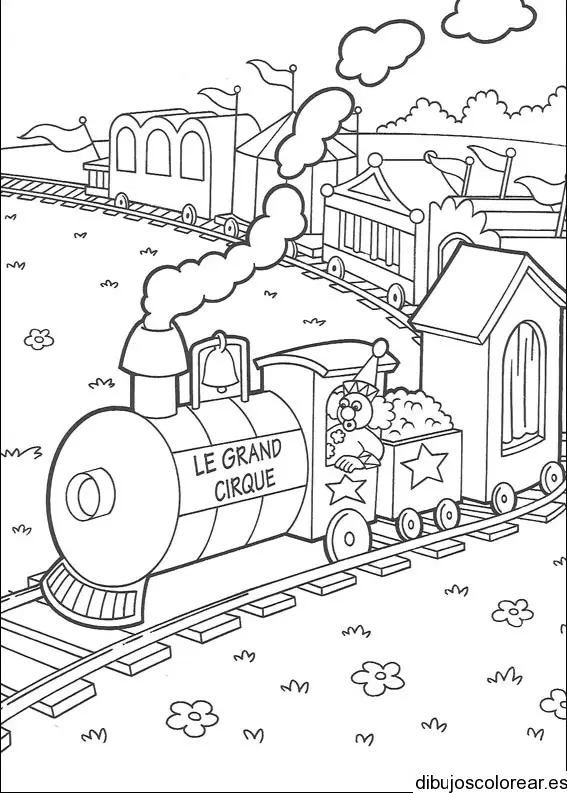 Dibujo de Dora la exploradora en tren