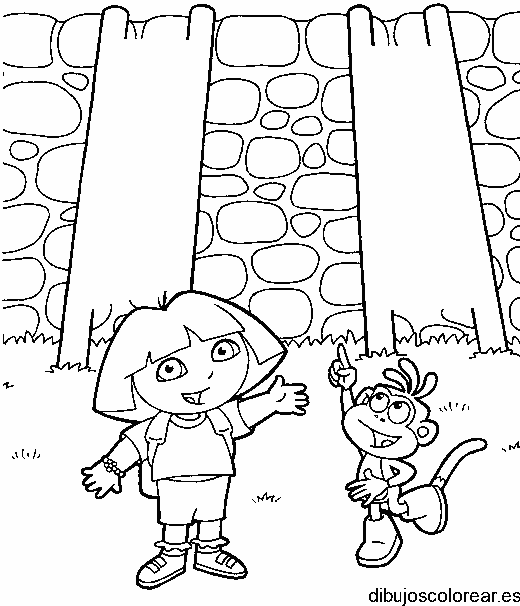 Dibujo de Dora la exploradora a escalar