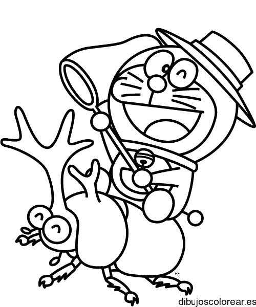 Dibujo de Doraemon con sombrero