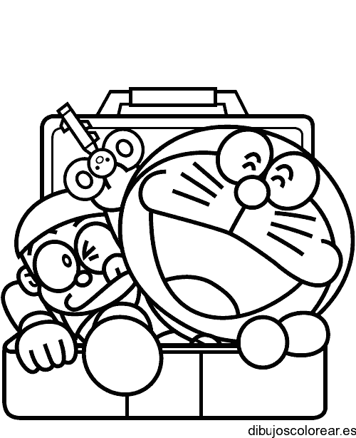 Dibujo de Doraemon y sus amigos