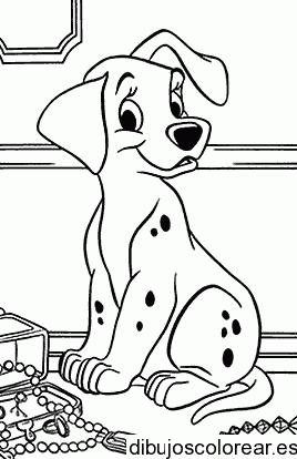 Dibujo de un perrito con joyero