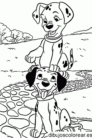 Dibujo de dos perritos dálmatas