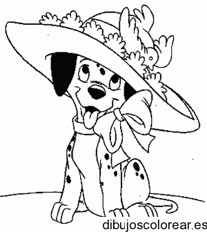 Dibujo de un perrito con sombrero