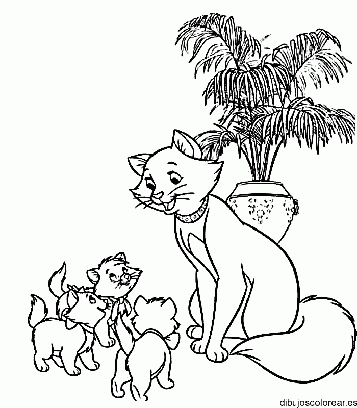 Dibujo una familia gatuna
