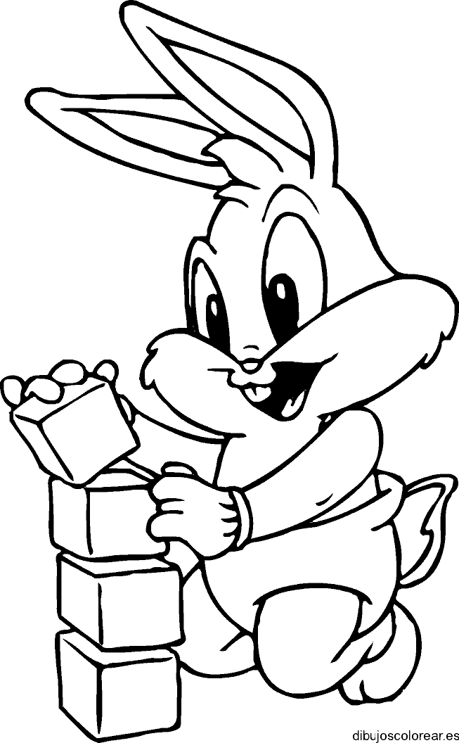 Dibujo de Bugs Bunny jugando lego