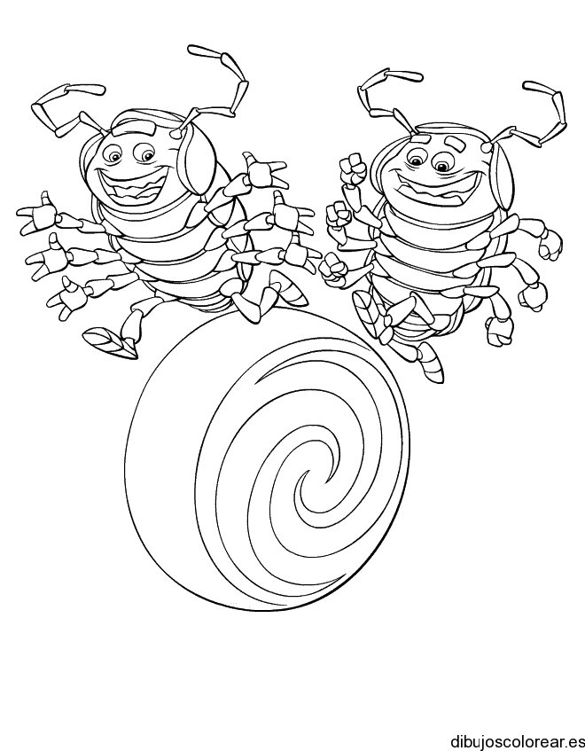 Dibujo de dos orugas