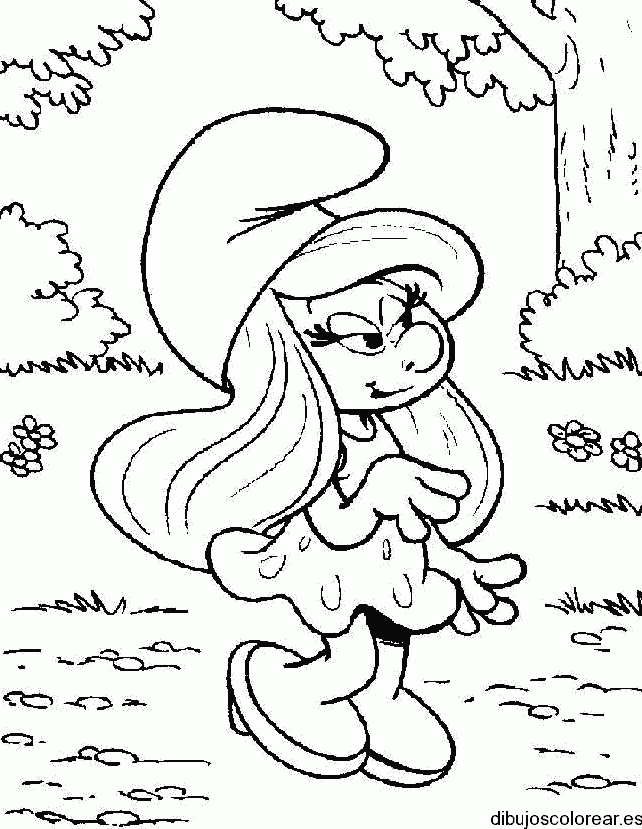 Dibujo de la dulce Pitufina