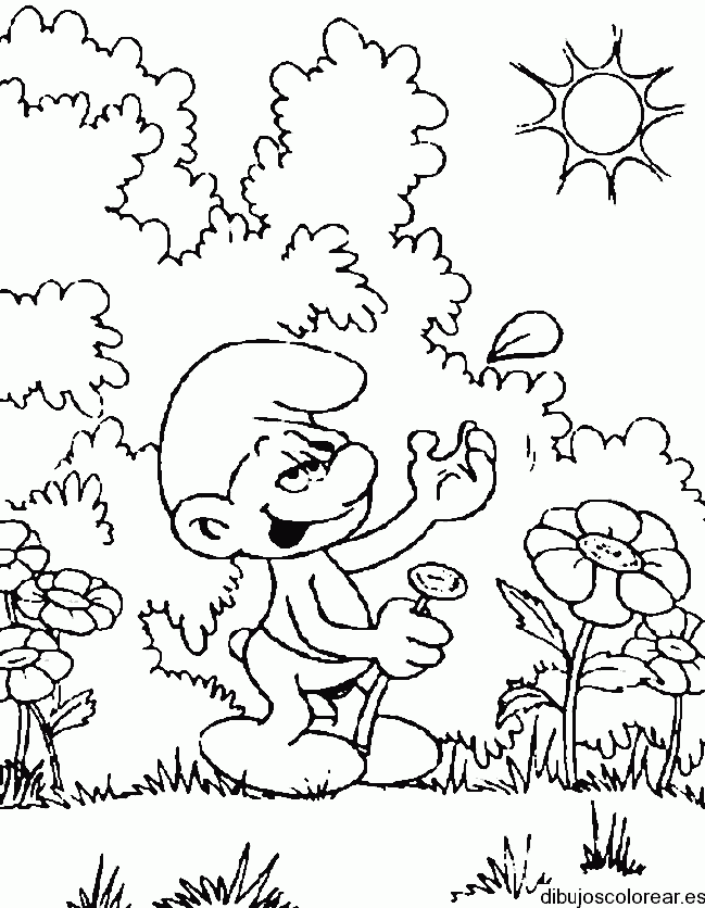 Dibujo del Pitufo enamorado