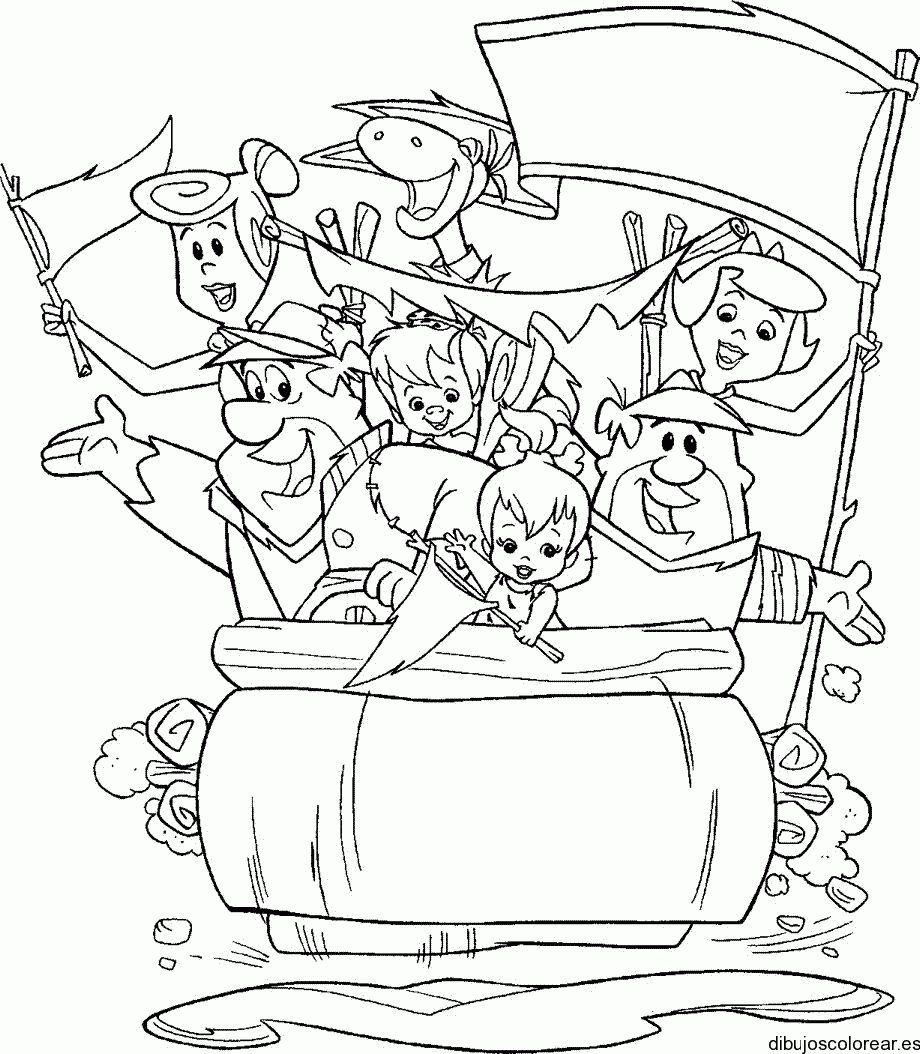 Dibujo de los Picapiedra que van de paseo
