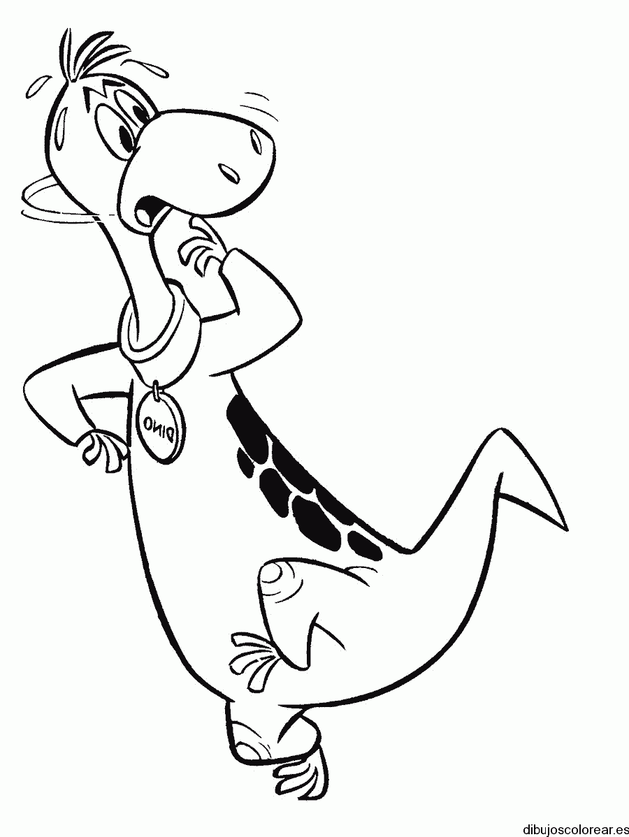 Dibujo de Dino asustado