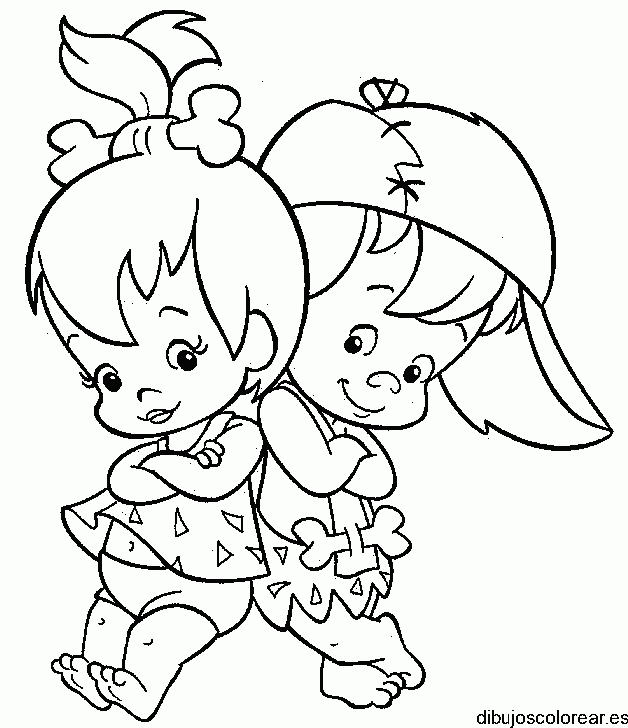Dibujo de Peebles y Bam Bam