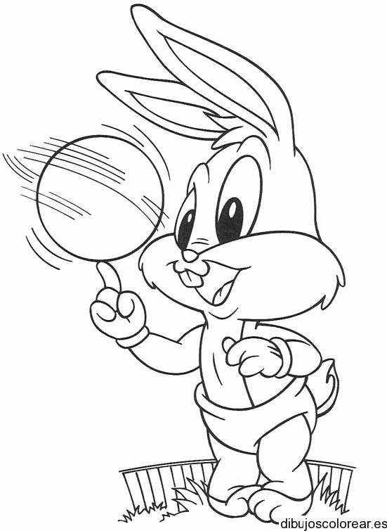 Dibujo de Bugs Bunny  jugando pelota