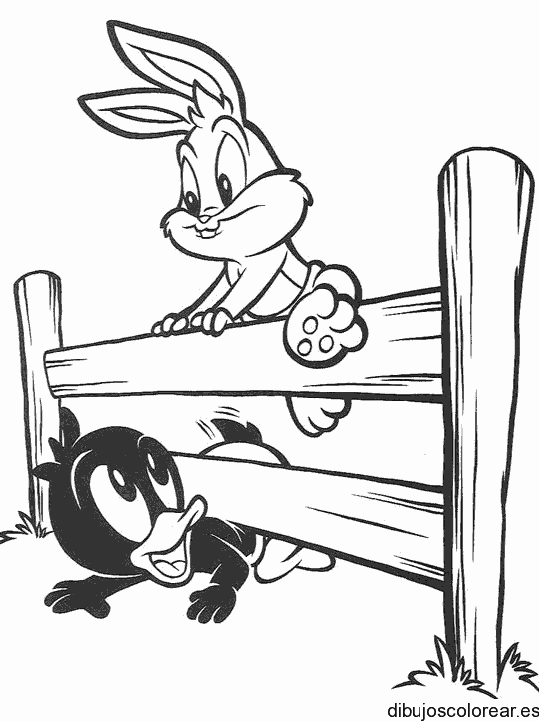 Dibujo de los pequeños Bugs Bunny y Pato Lucas