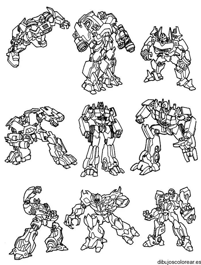Dibujo de nueve robots