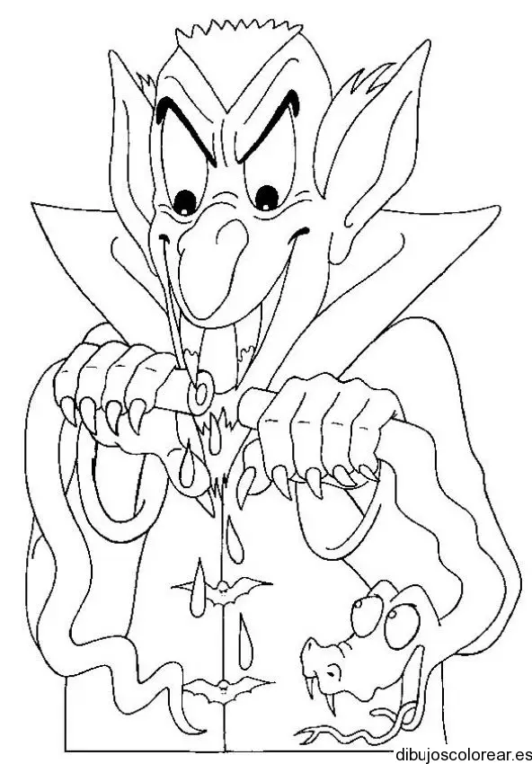 Dibujo de un vampiro y una serpiente 