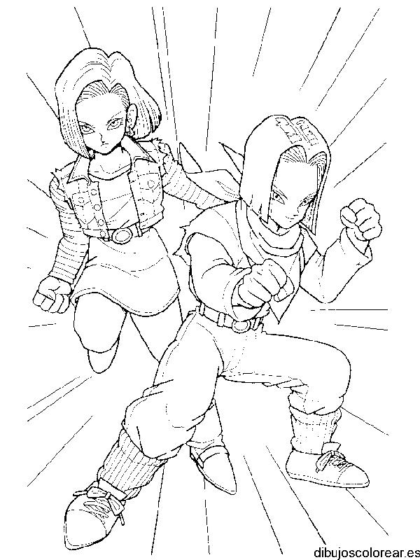 Dibujo de chicas de Dragon Balls