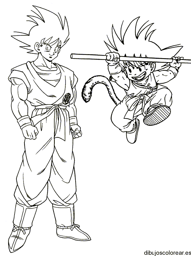Dibujo de Dragon Balls saltando