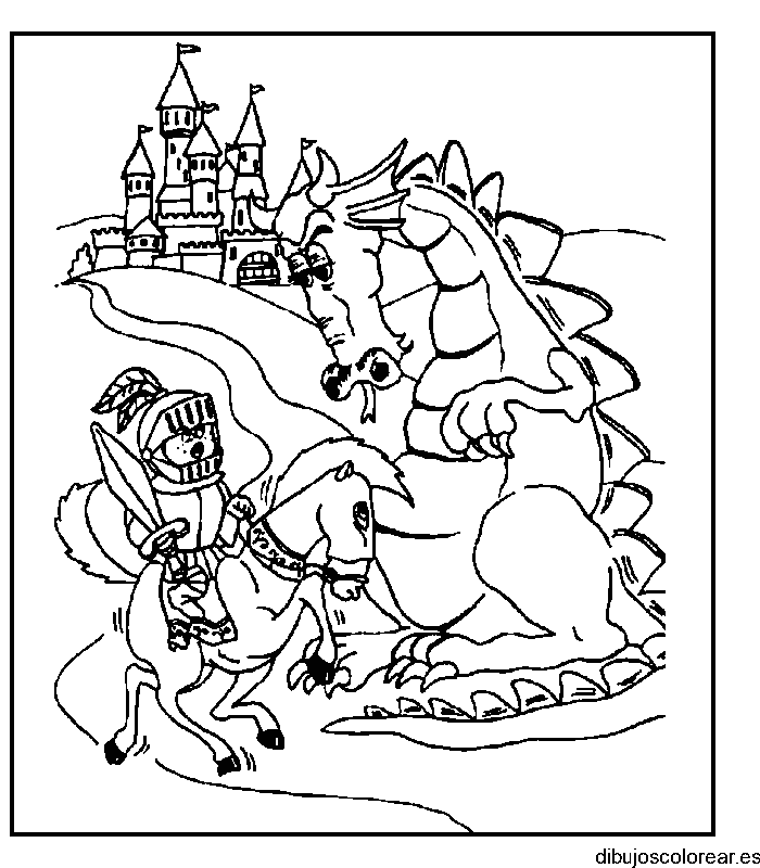 Dibujo de Sant Jordi y el dragón