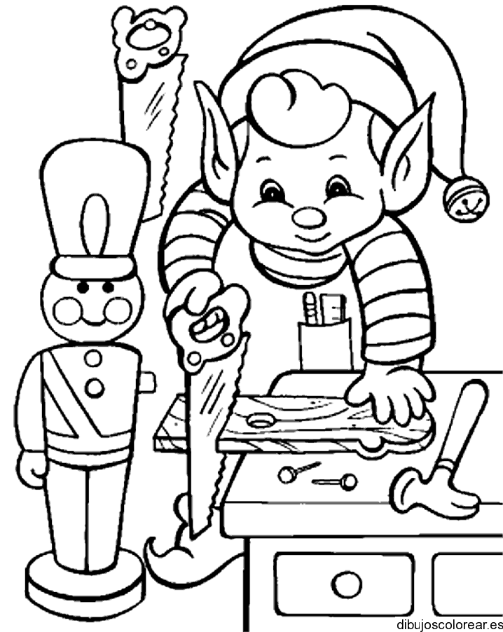Dibujo de un duende carpintero