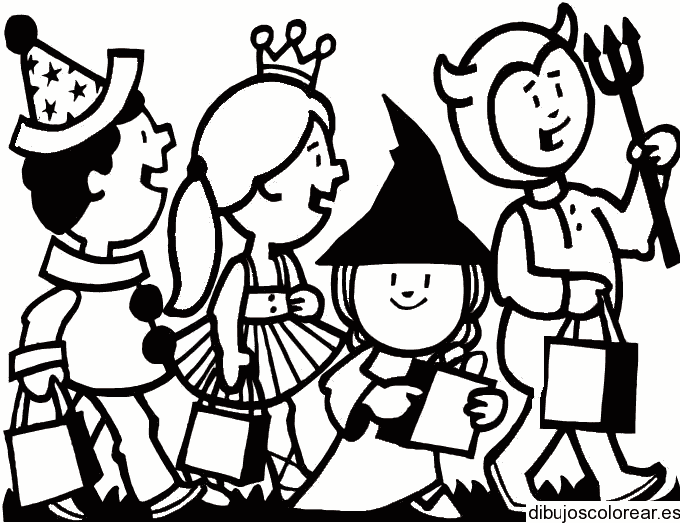 Dibujo de niños en halloween