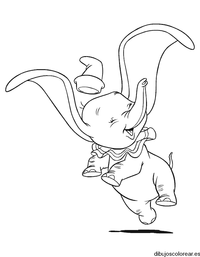 Dibujo de Dumbo volador jugando