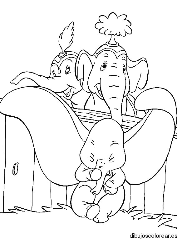 Dibujo de Dumbo estornudando