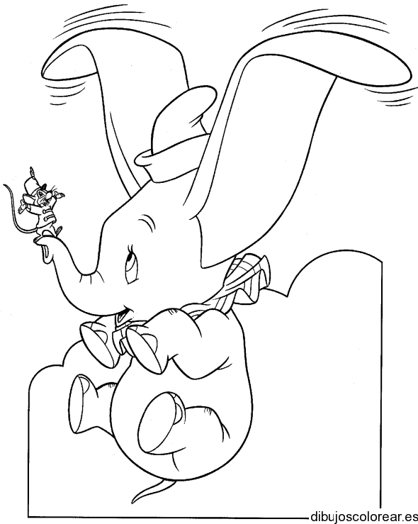 Dibujo de Dumbo y Pepe Grillo
