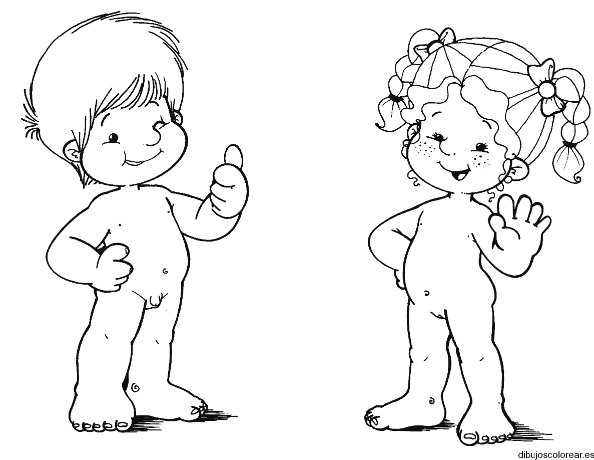 Dibujo de un niño y una niña 