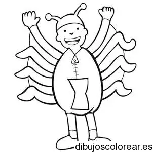 Dibujo de un niño disfrazado 