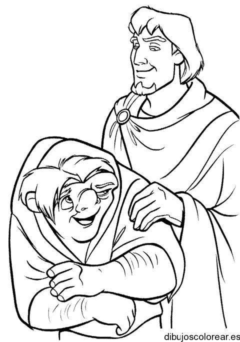 Dibujo de Quasimodo y el capitán