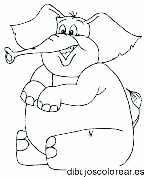 Dibujo de un elefante con miedo