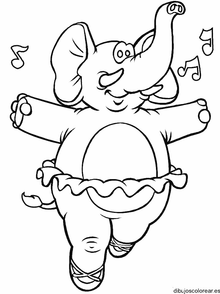 Dibujo de elefante bailarín