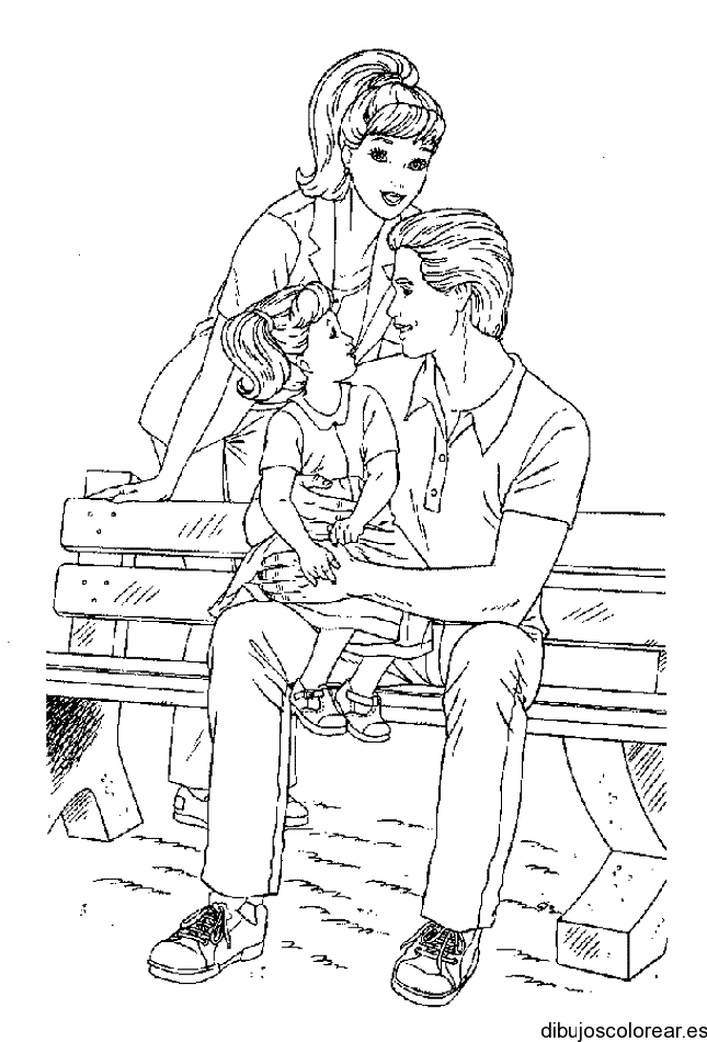Dibujo de una familia en el parque