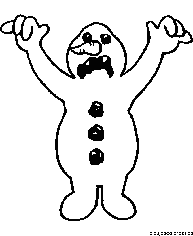 Dibujo de un hombre de nieve asustando 