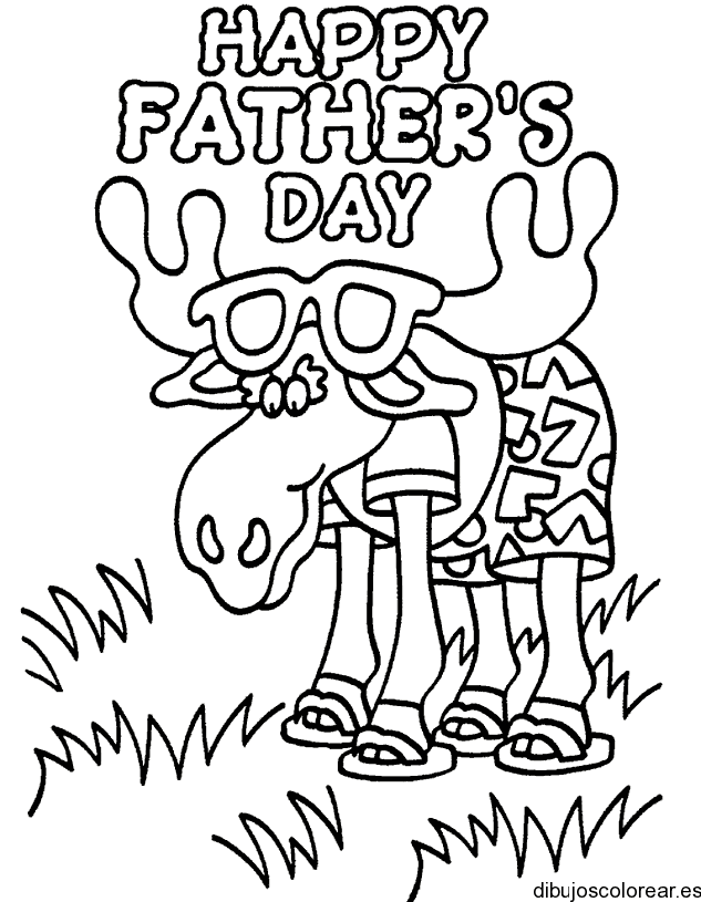 Dibujo de un alce con Happy Father's  Day