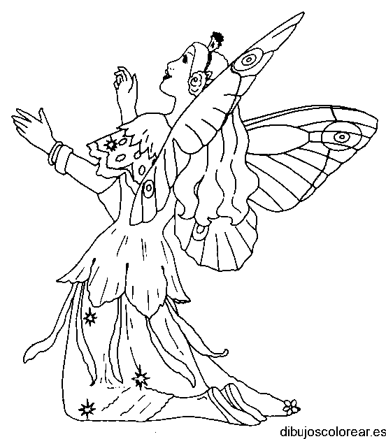 Dibujo de un ángel rezando
