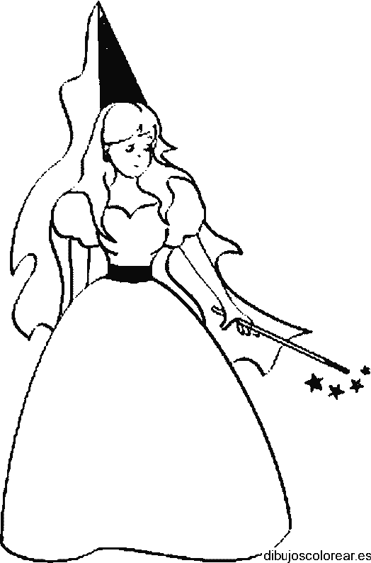 Dibujo de una hada haciendo magia