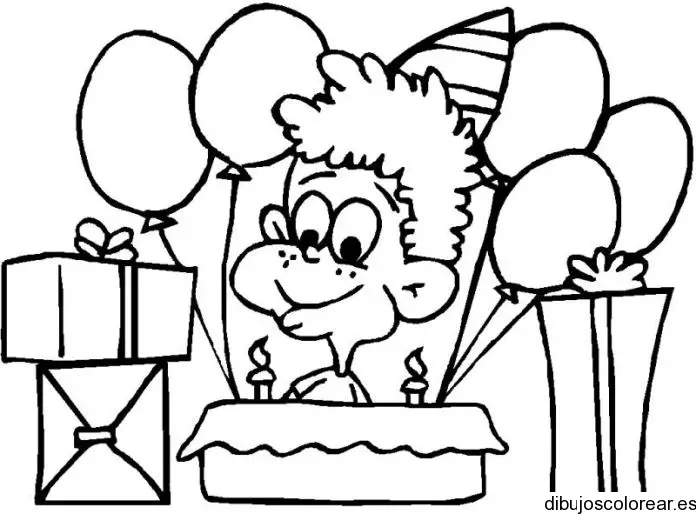 Dibujo de un niño cumpleañero