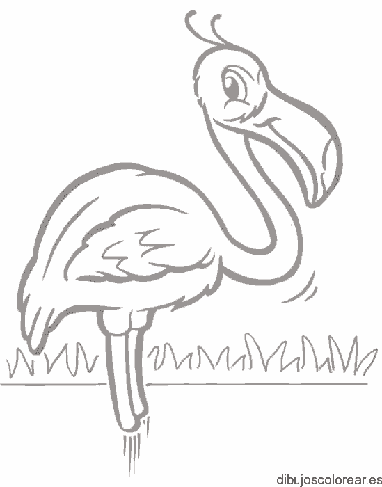Dibujo de una cigueña sonriendo