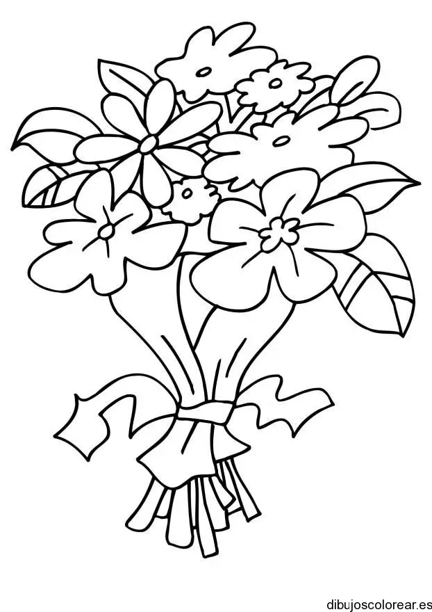 Dibujo de ramillete de flores para mamá
