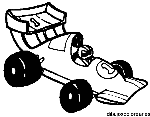 Dibujo de un coche de carreras con el No. 1