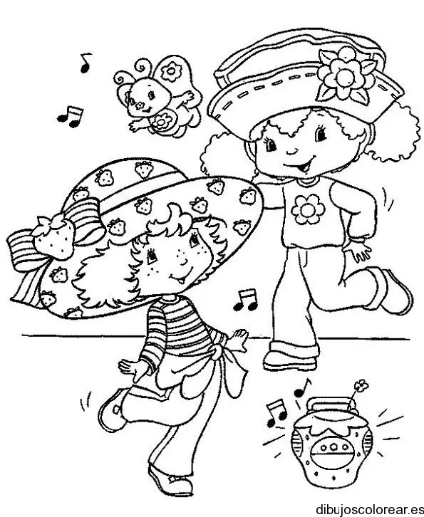 Dibujo de fresita con sus amigas