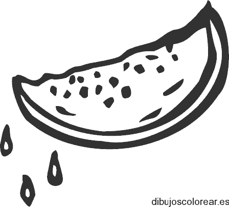 Dibujo de una rodaja de sandía