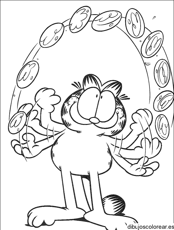 Dibujo de Garfield haciendo malabares
