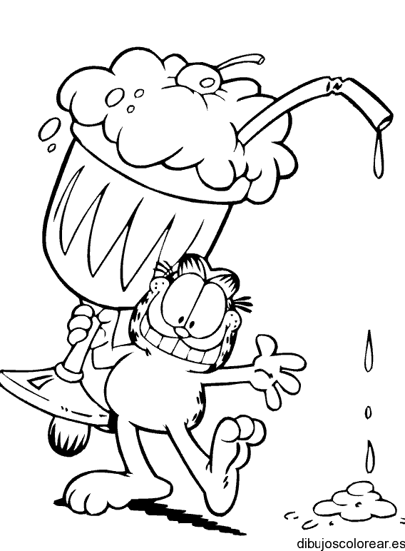 Dibujo de Garfield y un helado